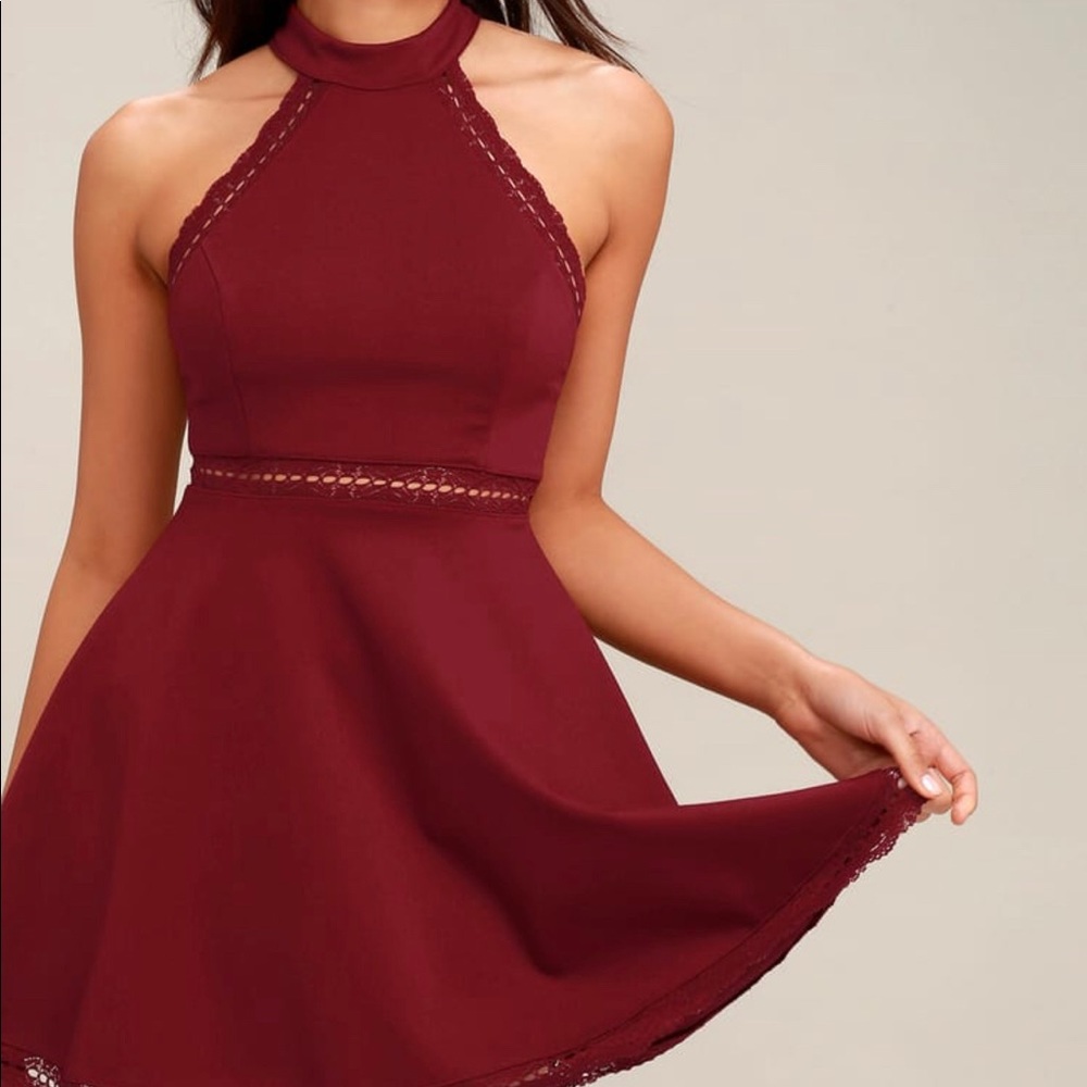 NWT burgundy skater dress